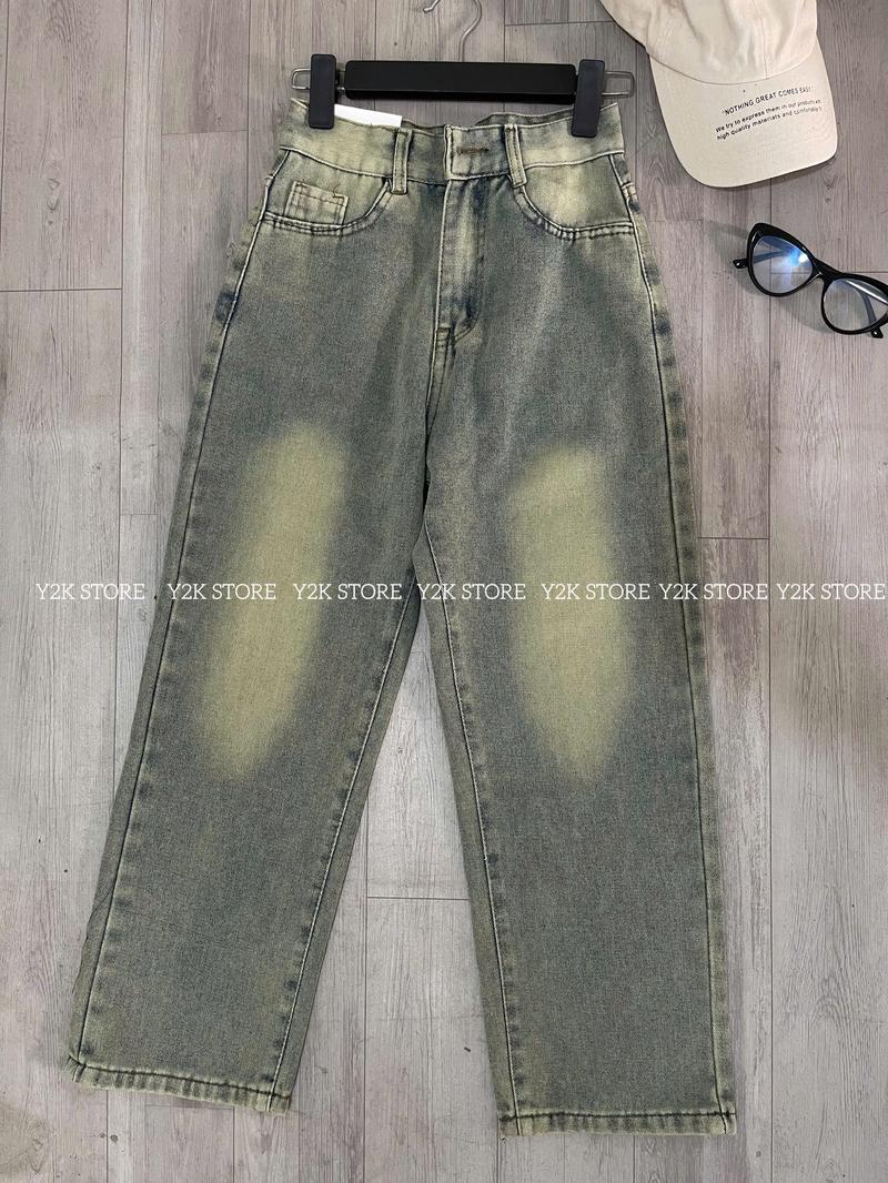 Product Introduction of (SUÔNG NẤM LÙN) Quần Jean Suông Wash màu xinh xắn cá tính dễ phối đồ cho Nấm lùn Women 40