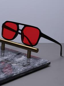 Lentes de sol aviador de doble haz, combinables y a la moda para uso diario, lentes tintadas con marco geométrico, accesorios de viaje