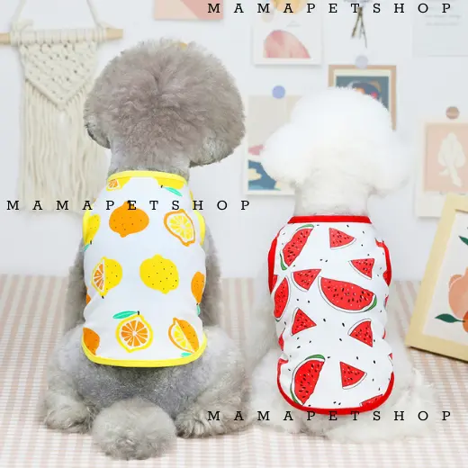 Áo Thun Hoạ Tiết Trái Cây Mùa Hè Cho Thú Cưng, Áo Ba Lỗ Thoáng Mát Cho Chó Mèo - Mamapetshop S Multicoloured 1
