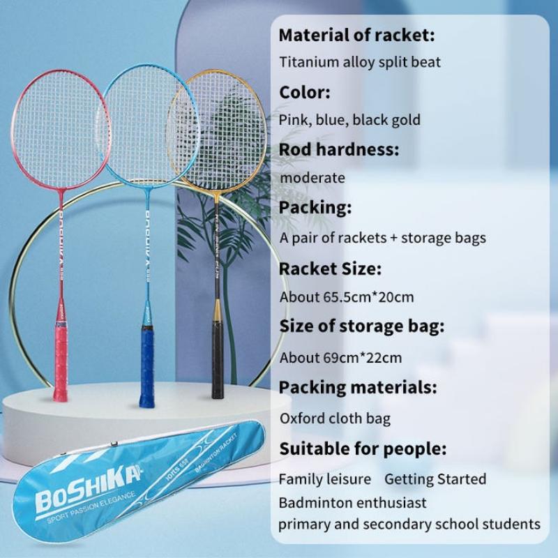 Product Introduction of 【Ella jud】 KADA 2PCS Badminton Racket Original Set Light Durable Alloy Adult Gym Fitness with Bag Trainning 50