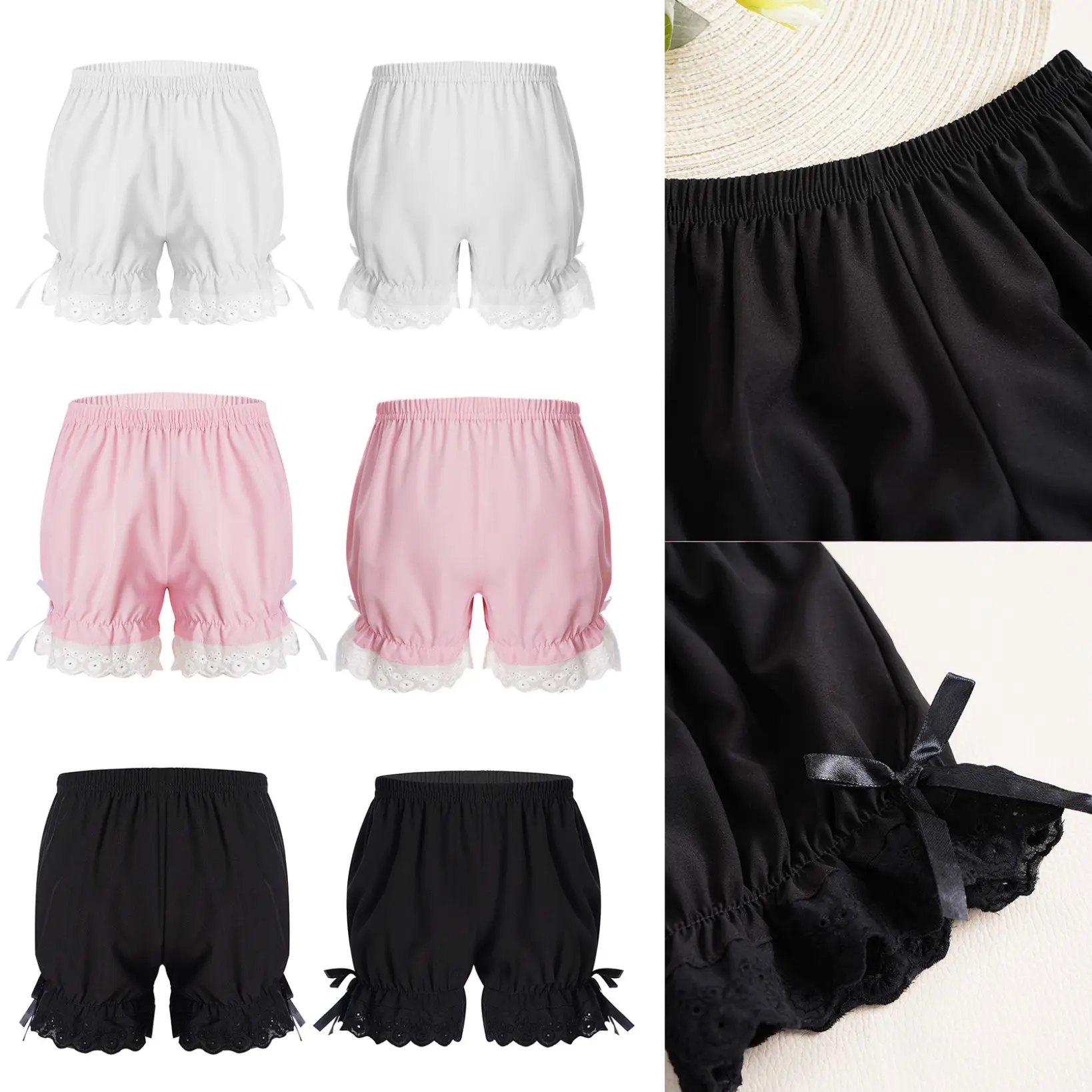 Nyeemya Kids Girls Ruffle Lace Bowknot Dance Shorts Pumpkin Bloomers Pettipant Security Short Undershorts Panties