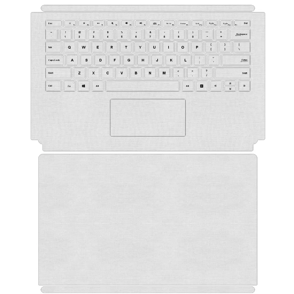 Bộ skin dán phím Surface Pro 3, 4, 5, 6, 7, 8, 9, X, Go, Go 2, Go 3, ... mẫu vân vải xám | Miếng dán bàn phím đã cắt sẵn
