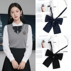 Dasi Kupu Wanita Korean Look Style Yearbook Uniform Cosplay Hitam Navy Coklat