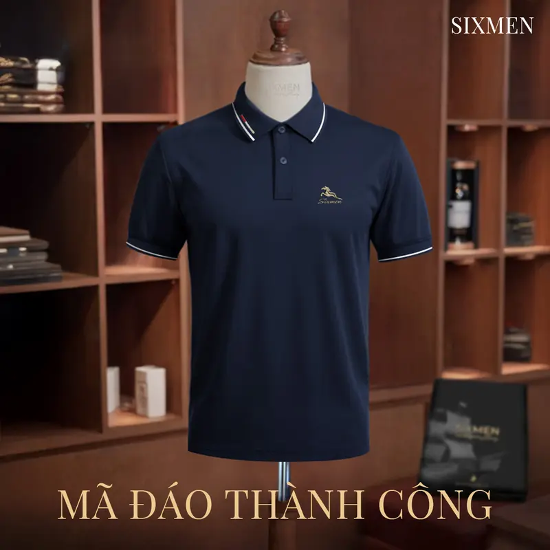 Áo Polo nam cao cấp cổ bẻ [Tặng Hộp Gói Quà Xịn] 11 màu Mã Đáo Thành Công - Polo SIXMEN vải cá sấu cotton CVC Thoáng mát Menswear Ngắn Tay Có Cổ 4