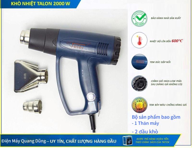 Máy khò nhiệt Talon 2000w , khò hơi nóng cầm tay mini, bọc màng co giỏ quà tết, dán decal ô tô xe máy