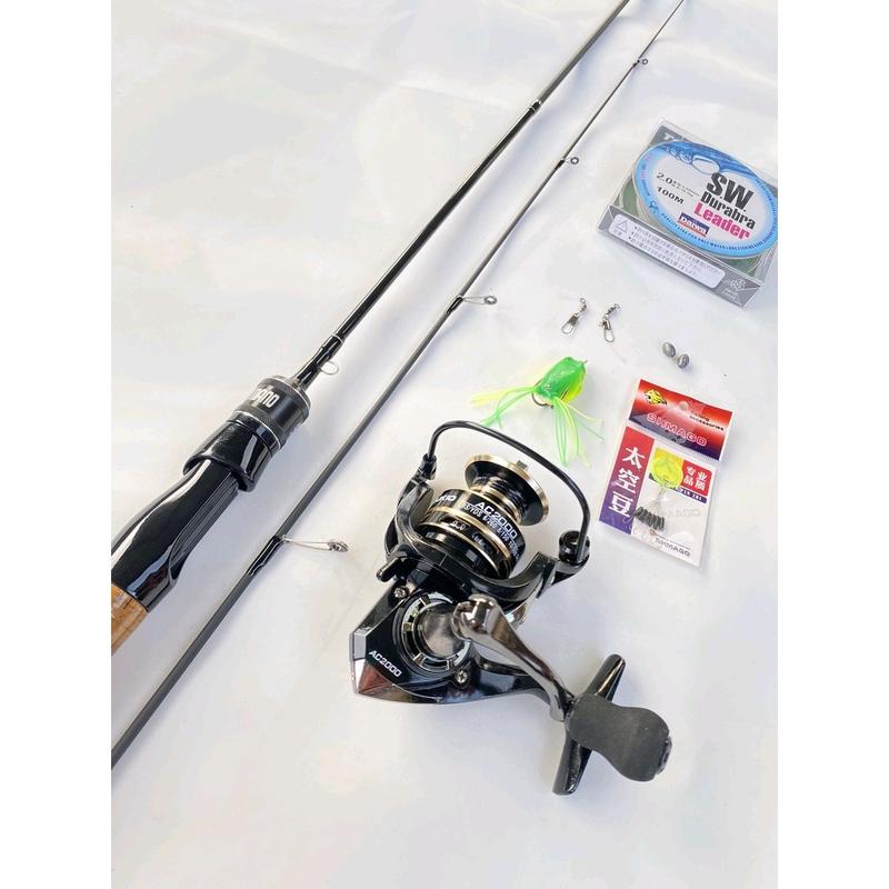 bộ cần câu ul câu suối kèm máy ac 2000 dù sw nahis suoer