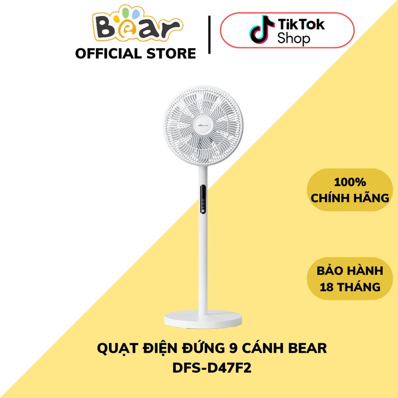 (CÓ ĐIỀU KHIỂN TỪ XA) Quạt Điện Đứng Bear DFS-D47F2, 9 Cánh Quạt, Điều Khuyển Từ Xa, 3 Mức Gió, Làm Mát Rộng, Thiết Kế Dễ Thương, Decor Nhà Cửa, Bảo Hành 18 Tháng (Bản Cao Cấp)