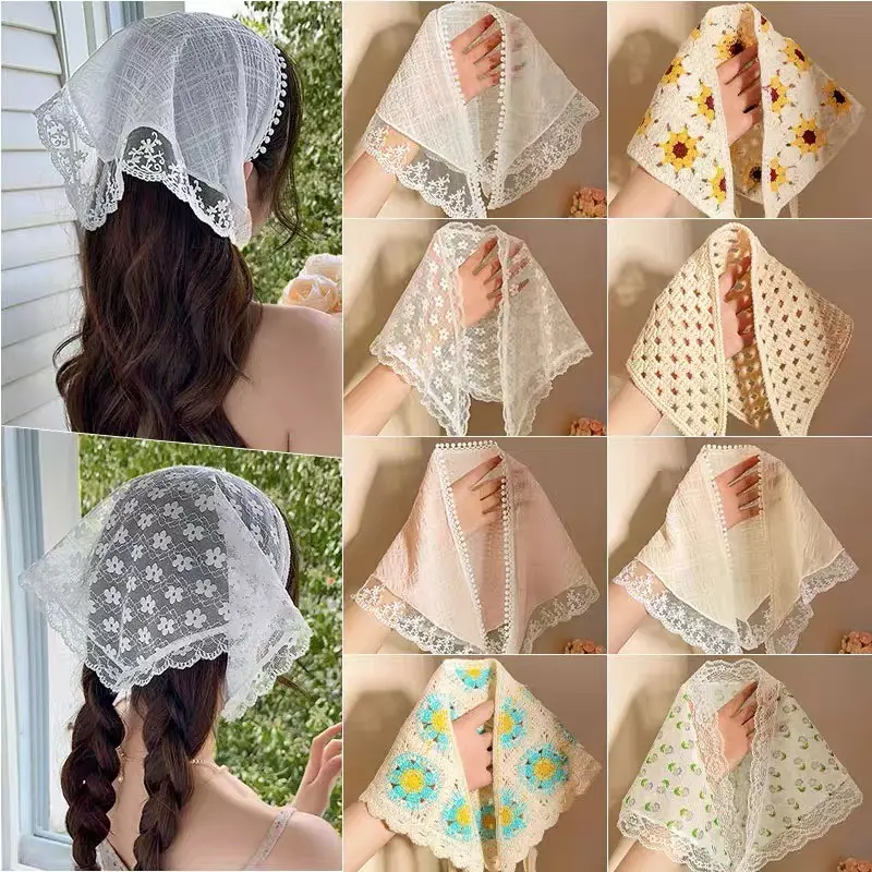 BANDO SCARF FASHION KOREA MODEL RENDA CASUAL AESTHETIC / HEADBAND SYAL RAW LACE / BANDANA KOREAN STYLE 0