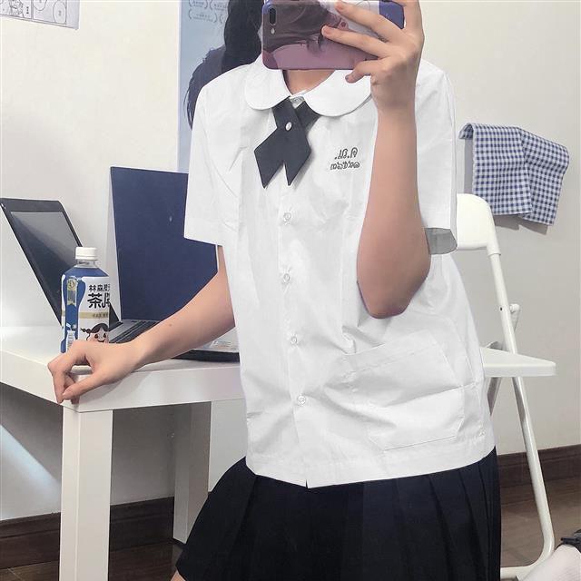 Product Introduction of College style school uniform JK lavender short-sleeved student shirt first love versatile round neck doll collar top girl 17