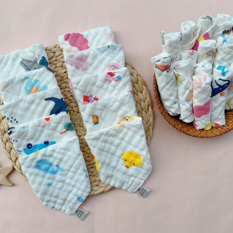  KHĂN YẾM XÔ NHĂN SỢI TRE MANY sét 5khăn Cho Bé 