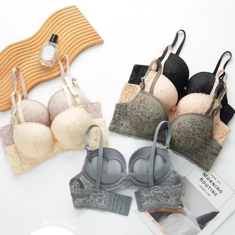 Áo Lót Nữ Đúc Phối Ren Không Gọng Đệm Dày 5cm Siêu Nâng Vòng 1 912