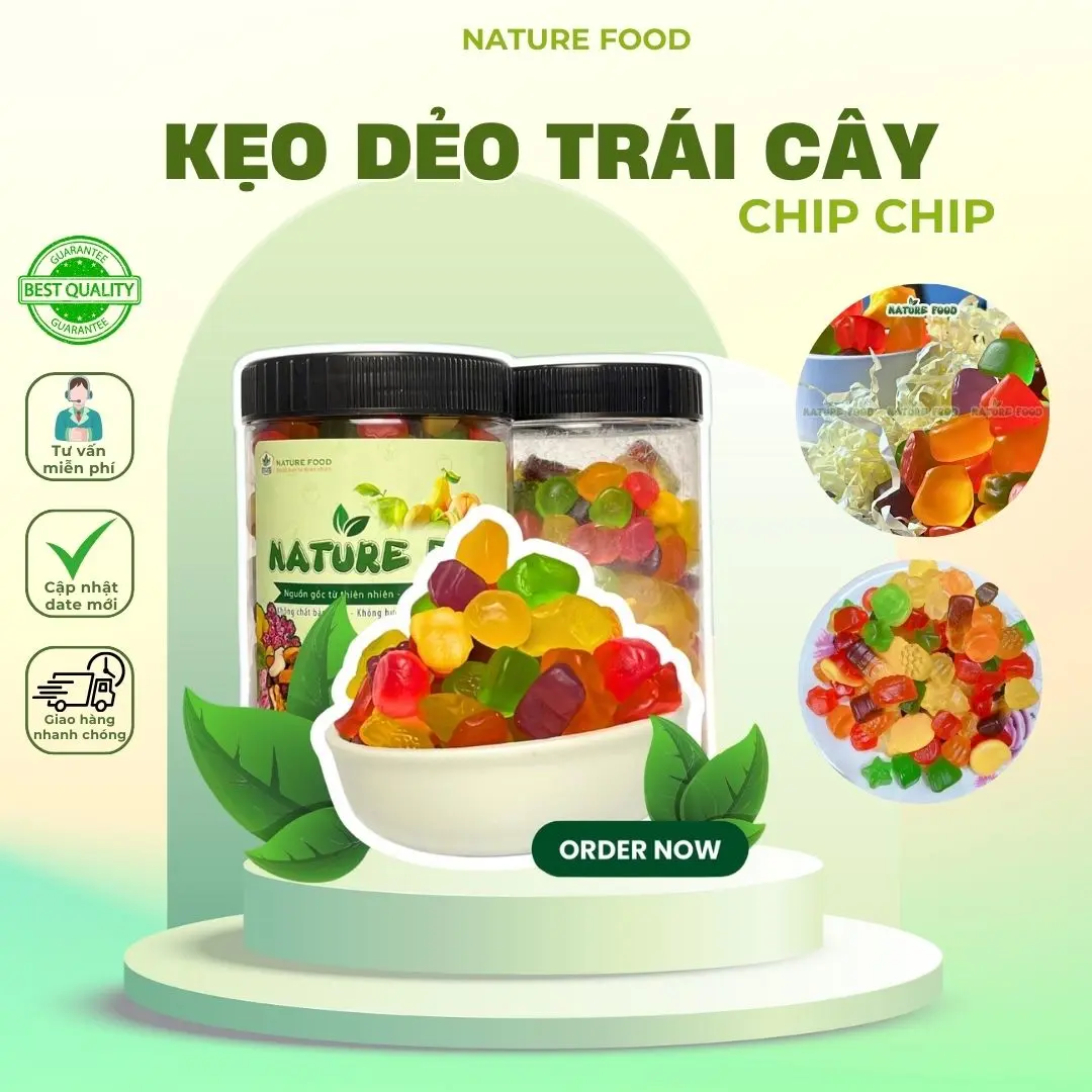 Hộp 500gr kẹo dẻo chip mix nhiều vị siêu ngon NATURE FOOD Snack Ăn Vặt Thức Ăn Candy Viên Kẹo