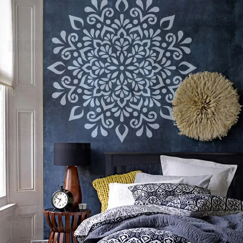 70cm - 110cm Wall Stencil For Painting Template Furniture Makers Decorative Decor Putty Big Large Mandala Ceiling Round S064