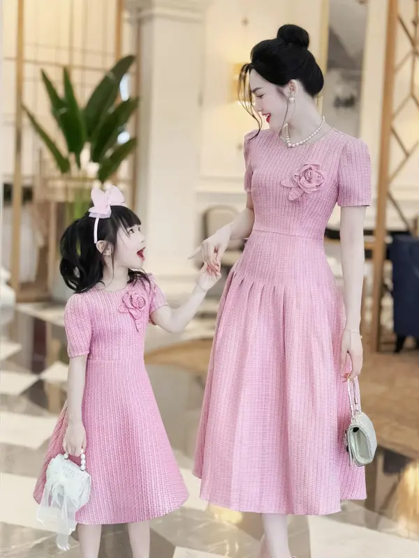 [MIỄN SHIP] MDU3905, MDU4567 Váy Thiết Kế mẹ Và Bé - Chất Text Nhật Cao Cấp Kết Hợp Dáng Xòe Nhẹ Tinh Tế Women Top 0