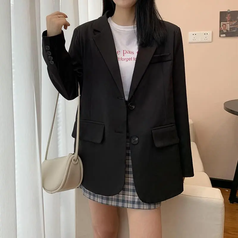 Áo khoác nữ áo vest blazer trơn màu đen bassic dễ phối màu hàn quốc, TOTO SHOP 5