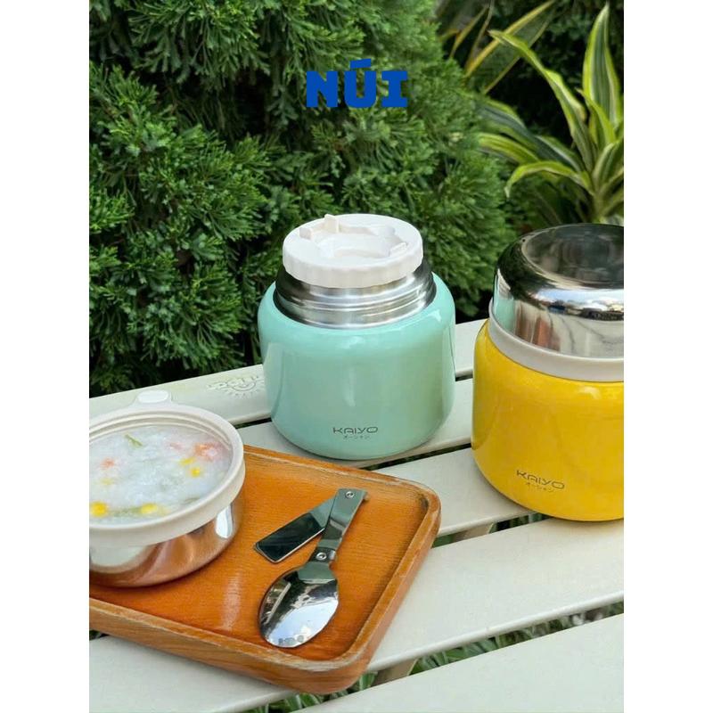 Bình Ủ Cháo Giữ Nhiệt Kaiyo dung tích 500ml - Nắp có quai treo silicon - Giữ nhiệt lên đến 12H