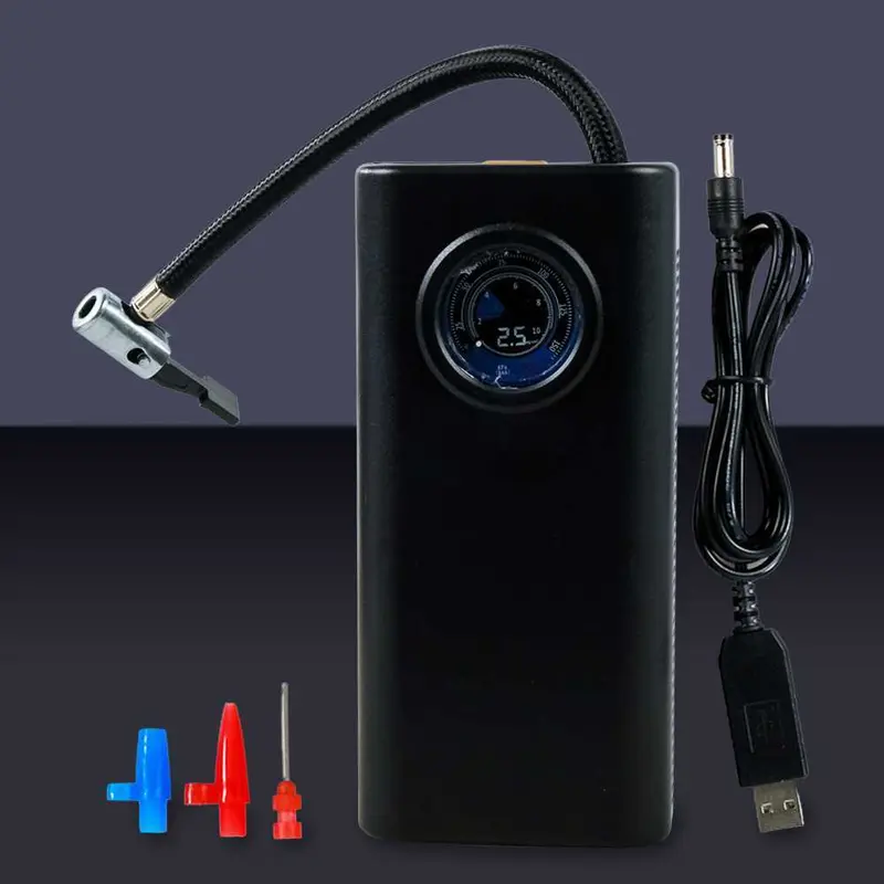 Pompa Ban Mobil Elektrik LCD Inflator Portable 150PSi 3600mAh - NE36 Powerbank isi angin compresor penambah angin portable 5