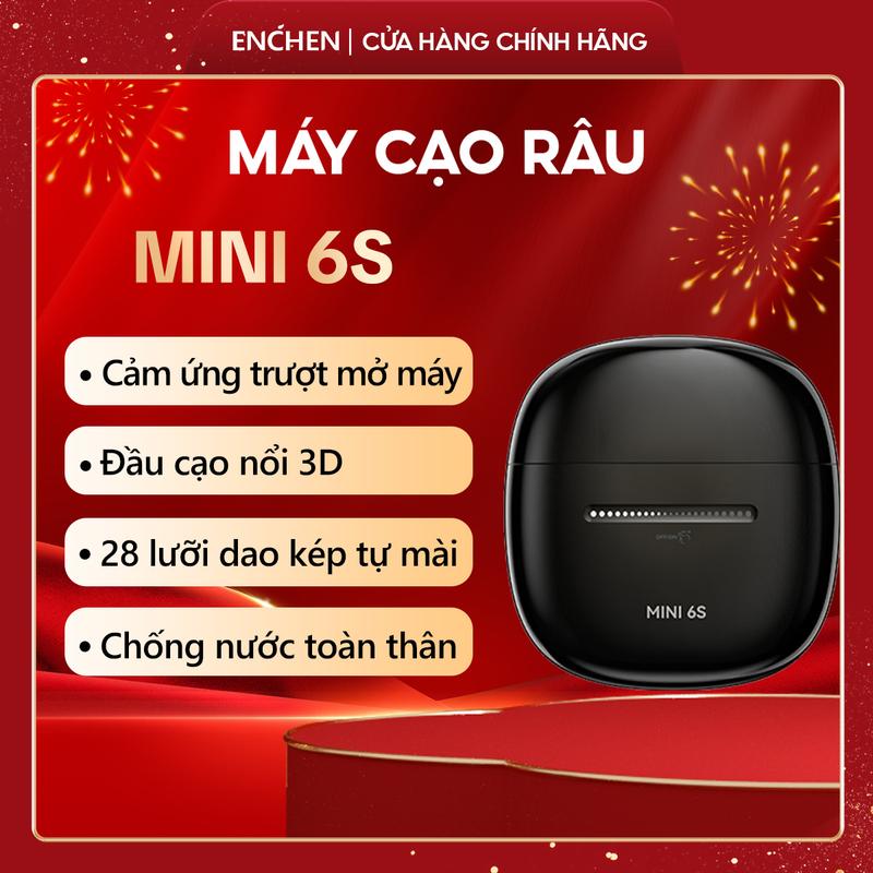 Máy cạo râu Enchen Mini 6s, đầu cạo nổi 28 lưỡi dao kép tự mài, chống nước toàn thân - BH 6 tháng
