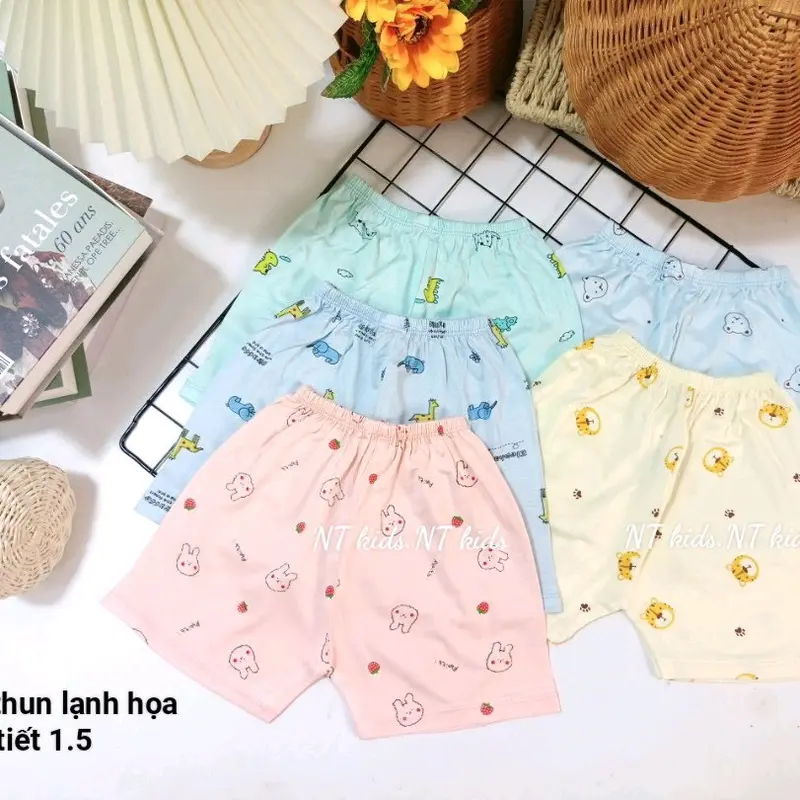 Quần đùi thun lạnh Cute cho bé trai bé gái 0