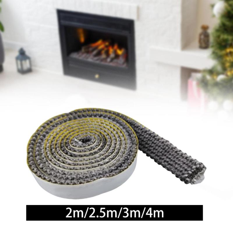 Fireplace Tape Seal High Temperature Resistance Wood Stoves Gasket Sticky Fiberglass Rope for Window Glass Chimney Fireplace 5