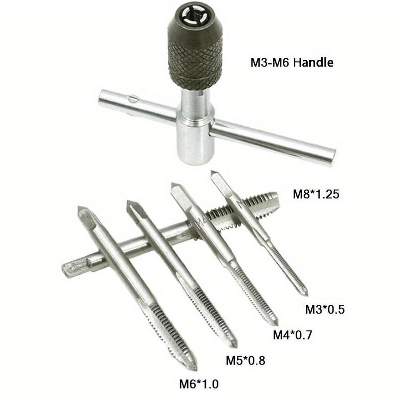 1 Set Complete Hand Tap Tapping Set, Thread Repairer, Drill Bit Tapper, Wire Repair Clip Head Tool Kit, Multifunctional Hand Repair Tool Kit 4