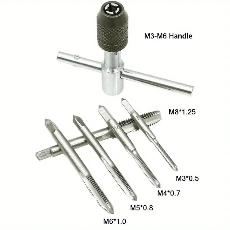 1 Set Complete Hand Tap Tapping Set, Thread Repairer, Drill Bit Tapper, Wire Repair Clip Head Tool Kit, Multifunctional Hand Repair Tool Kit 4