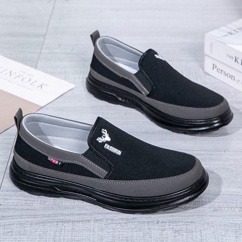 Product Introduction of Cloth Shoes Spring and Autumn Style Slip-On Single Shoes for Men Non-Slip Soft Sole Old Beijing Cloth Shoes Casual Breathable Middle-Aged and Elderly Dad Shoes Pedal 35