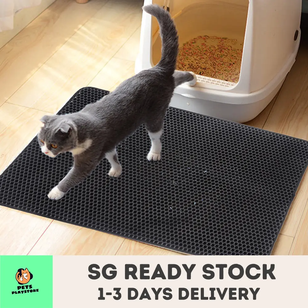 Double-layer Cat Litter Mat Pet Cleaning Pad Easy-to-Clean Anti-Slip Massaging Paw Mat