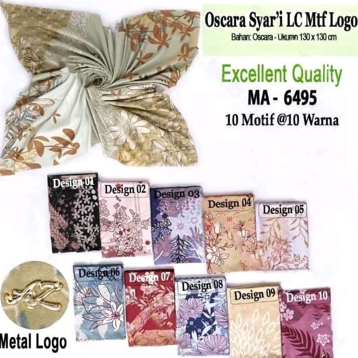 PAKET USAHA HIJAB SEGI EMPAT OSKARA SYAR'I MOTIF 100 RIBU 5 PCS RANDOM Gold Nyaman Square Logo Muslim Standar Cantik Voal 1