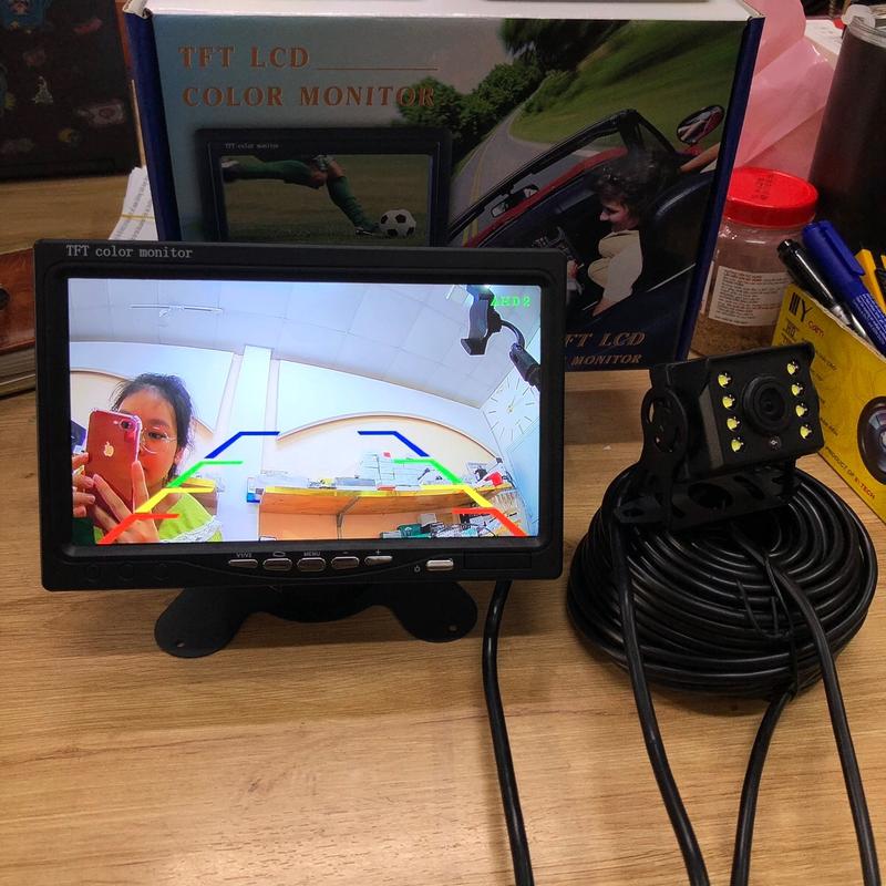 Bộ Cam Lùi AHD Kèm màn 7’’ Chuyên Dụng Xe Tải Siêu Nét Nguồn Điện Cắm Tẩu 12V