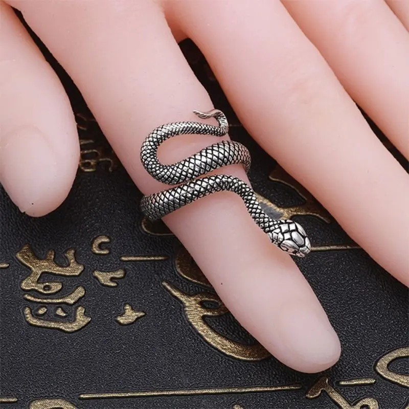 【zhamus】Vintage lacquer snake ring cobra ring 4