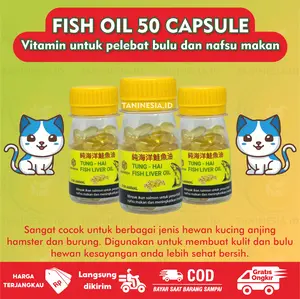 Minyak Ikan Kucing Vitamin Untuk Kucing dan Anjing Original Fish Oil Premium Omega 3 Isi 50 Kapsul