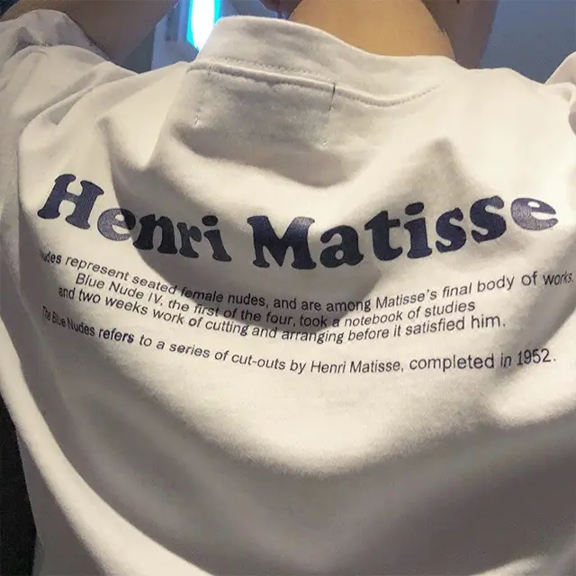 Áo thun nam nữ unisex tay lỡ phông form rộng HENRI MATISSE teen cổ tròn oversize cotton giá rẻ màu đen trắng tee pull