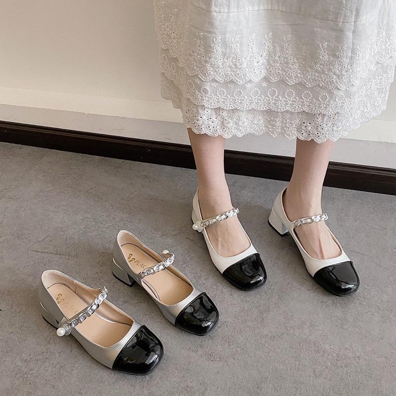 HQS11 Marry Jane Shoes Wanita Import - Marry Jane Heels Cewek Panjang Tinggi 4