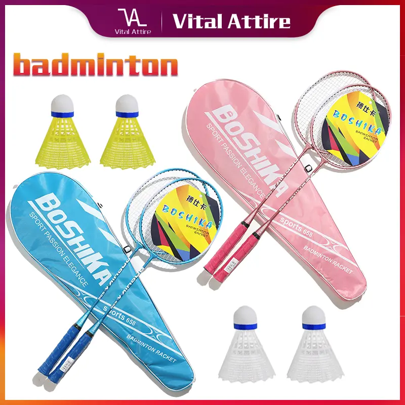Vợt cầu lông, BOSHIKA, Bền, Bộ hợp kim và nhựa, Thích hợp cho huấn luyện viên, trẻ em và người lớn