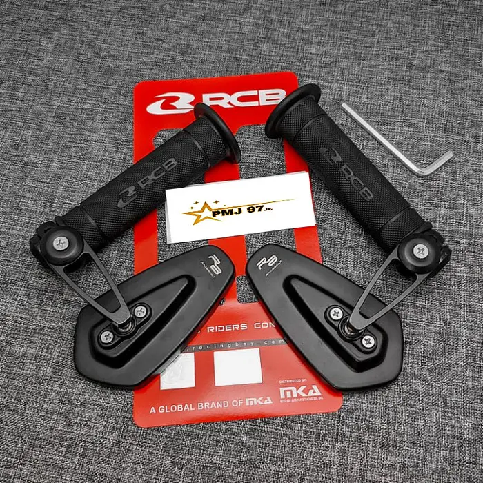 PAKET 2IN1 HANDGRIP RCB HG55 + SPION JALU OVAL COCOK UNTUK SEMUA MOTOR - GRIP RCB+SPION OVAL 1