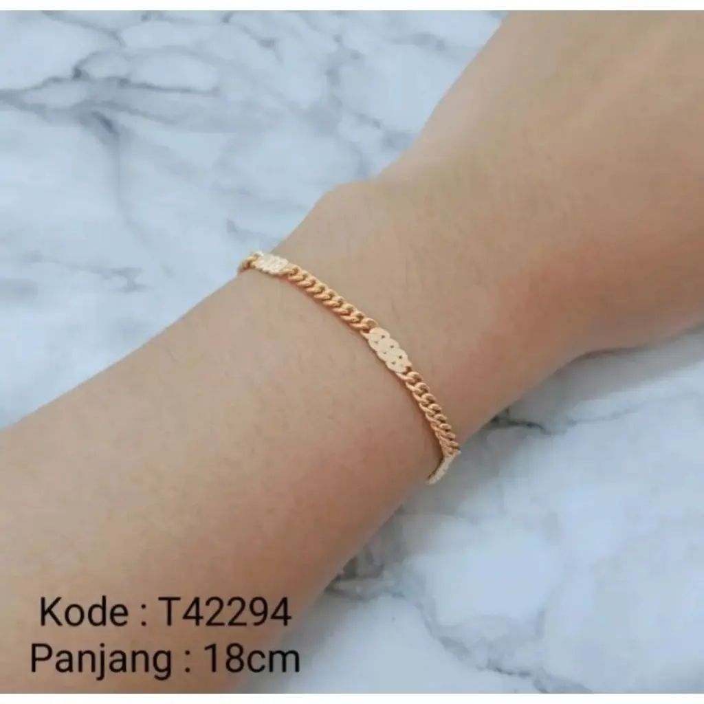 Gelang tangan wanita spasi dewasa berlapis emas anti karat anti luntur TERLARIS