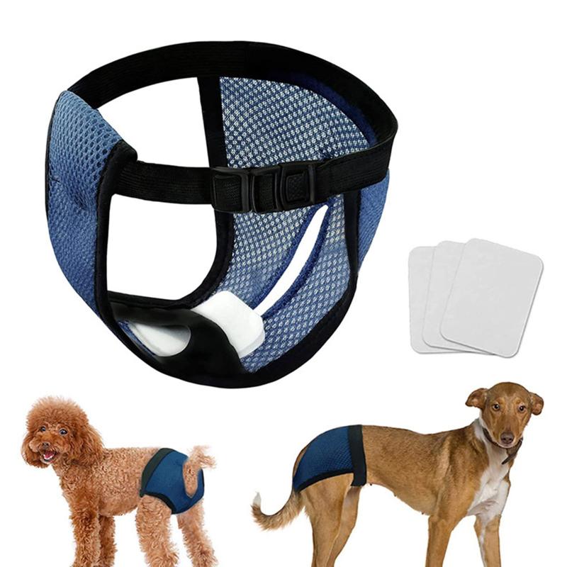 Product Introduction of Female Dog Panties with 3 Cotton Pads Reusable Diapers Pet Breathable Mesh Physiological Pant For Small Medium and Large Dogs 3