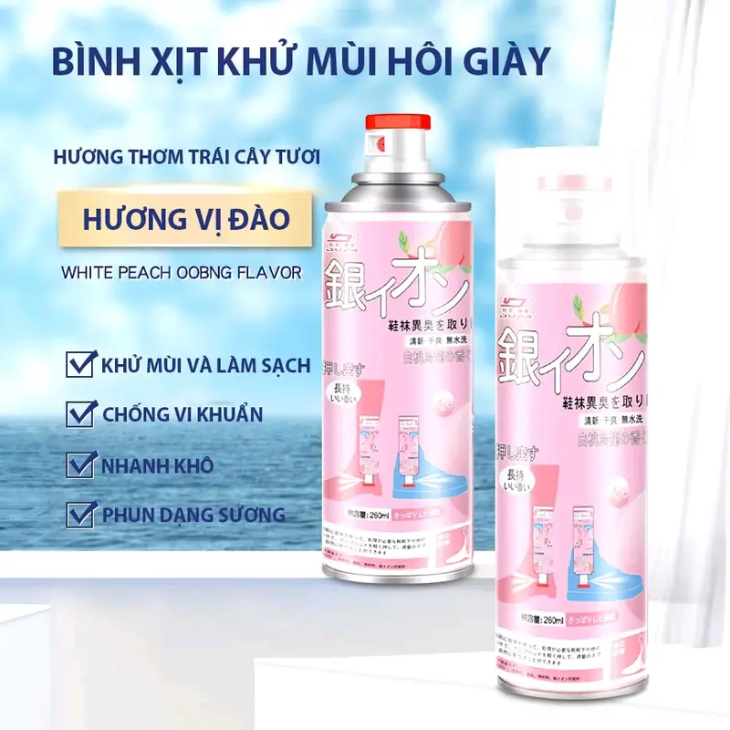 [ Combo 5 ] chai Xịt Khử Mùi Giày Dép NaNo Bạc, Xịt Khử Mùi Hôi Chân Nano chai 260ml Nam bình  xịt xit  giay tinhdau hal 5