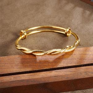 Gelang Tolak-Tarik Putar Mobius, Rekaan Emas Tradisional, Untuk Wanita, Barang Kemas Tahan Lama Niche Perak Perhiasan Permata Bangles Bracelets Jewelry