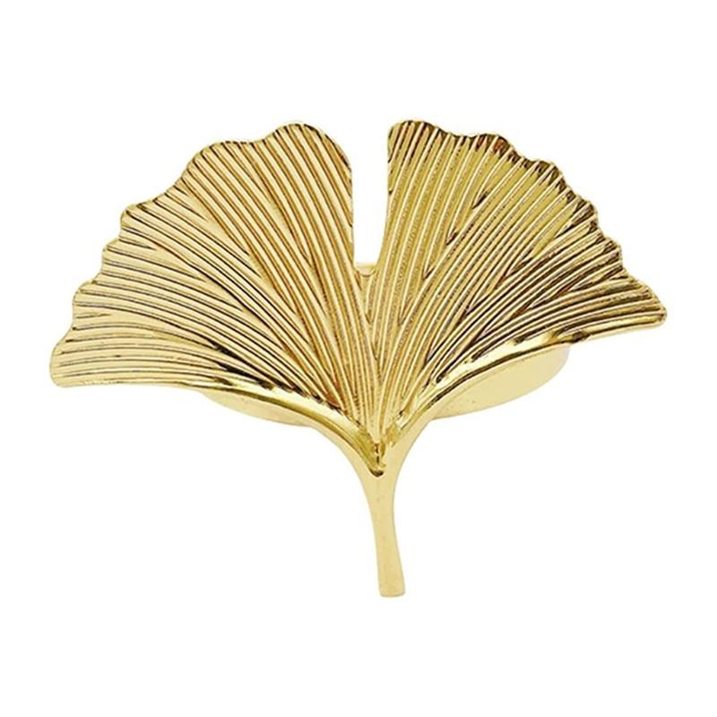 6pcs Ginkgo Biloba Napkin Ring Buckle Can Be Used for Wedding Banquet Mother'S Day Table Decoration. 2