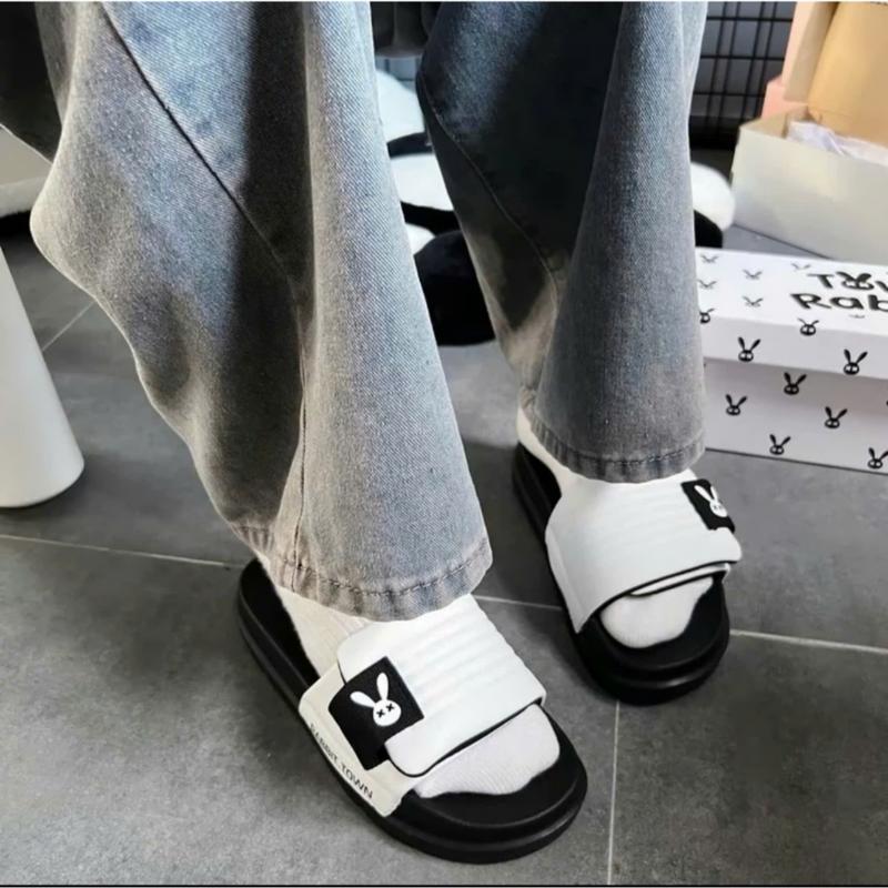 Product Introduction of Dép quai viền mix màu white rabbit đế cao 4cm - Kèm 2 hộp - Có bảo hành - hỗ trợ đổi size Slipper DéP Đế Bằng Nam Dép Lê Quai Ngang Cao Su dép  rabbit mini bags 2