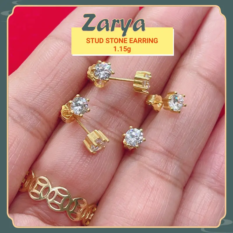 916 gold-plated original Six-prong zircon earrings for women gift
