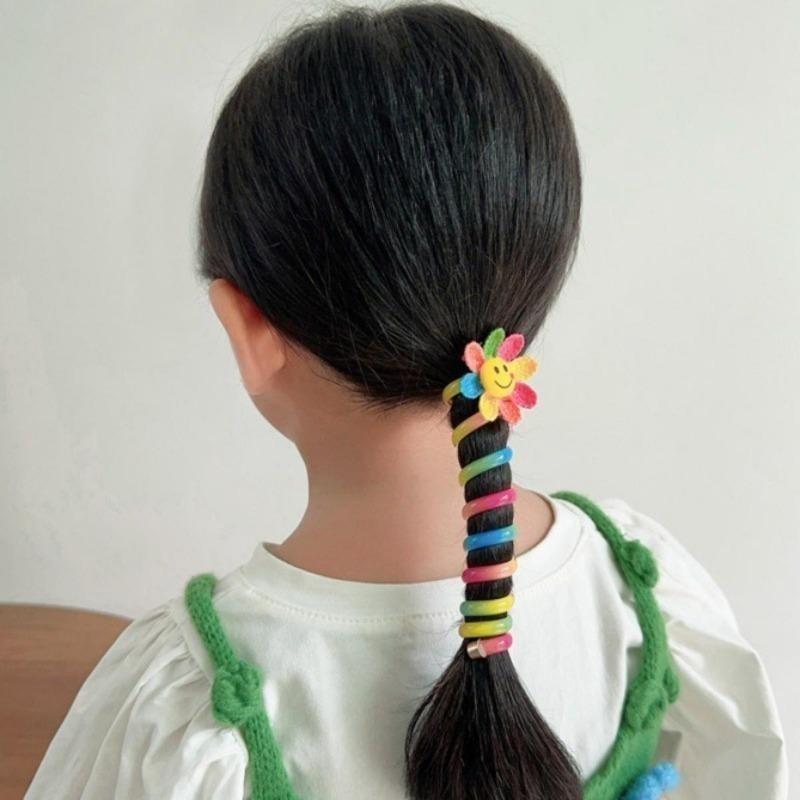 Dây Cao Su Đàn Hồi, Dành Cho Bé Gái, Dây Buộc Tóc Dây Điện Thoại Trẻ Em, Dây Buộc Tóc Cuộn Xoắn Ốc, Dây Buộc Tóc, Phụ Kiện Tóc Đuôi Ngựa, Bán Chạy 1