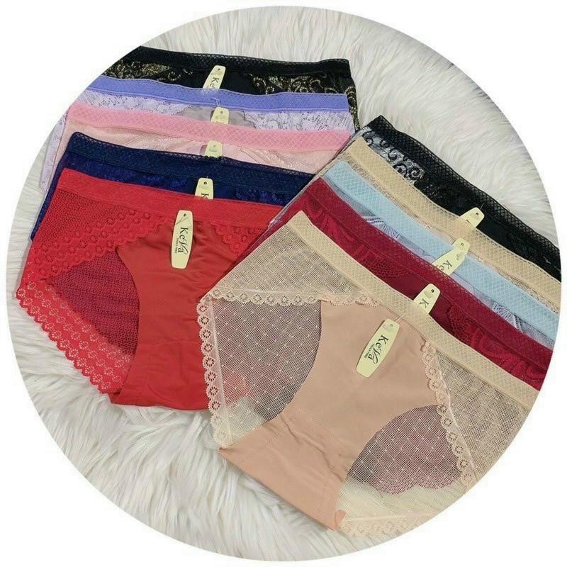 Combo 10 quần lót nữ chất  su ren cạp ren Q6 phom 40-60 kg