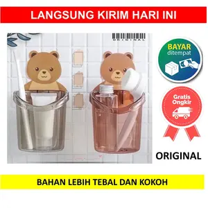 SNP PROMO Holder Bear Tempat Sikat Gigi Tempel Dinding Kamar Mandi Odol Brush On Sabun Rak Anak Lucu Karakter