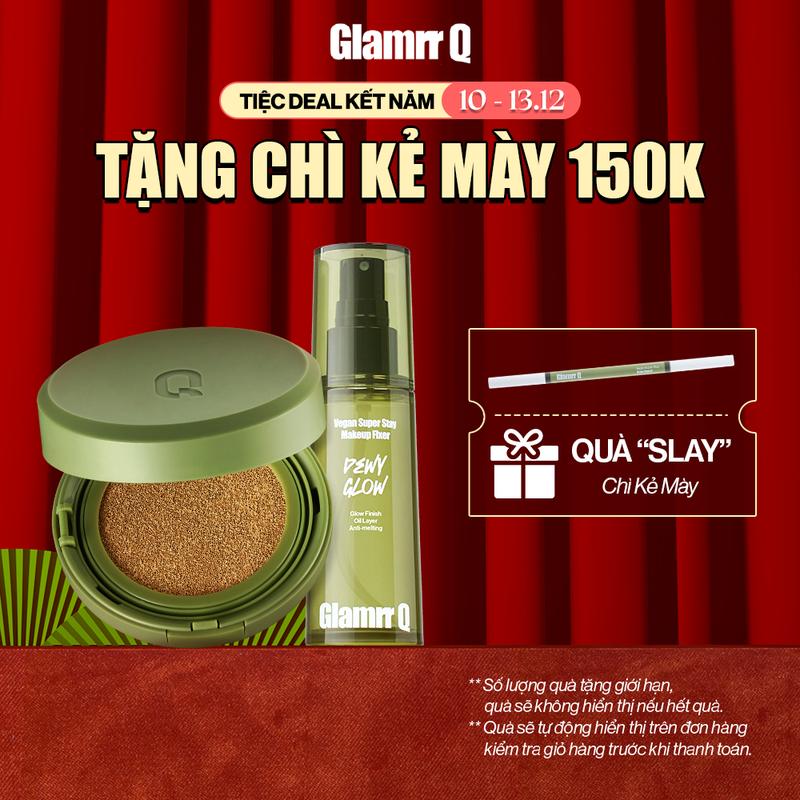 [NEW] Combo Glamrr Q Cushion &  Xịt Khóa Nền Cố Định Glamrr Q Vegan Super Stay Makeup Fixer 50ml Son Son Môi Cosmetic Tẩy Trang Phấn Phủ Women Mỹ Phẩm Perfume Nữ 0