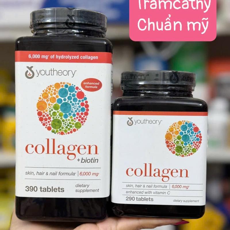 Viên uống collagen Youtheory 290 viên - bổ sung collagen thiên nhiên, chứa vitamin C