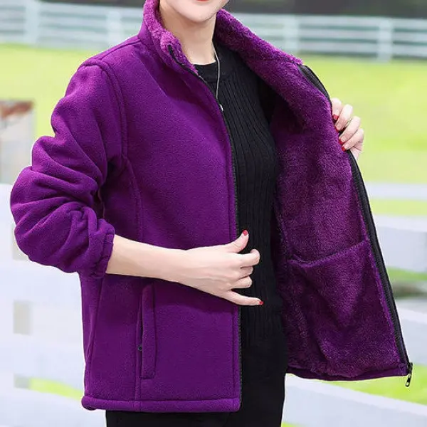 Áo Cardigan Lông Cừu Dày, Quần Áo Phụ Nữ Trung Người Già Và Trung Niên, Áo Khoác Lông Cừu Hai Mặt, Váy Ấm Áp, Thích Hợp Cho Mùa Thu Và Mùa Đông, Mặc Nhà, Cho Mẹ