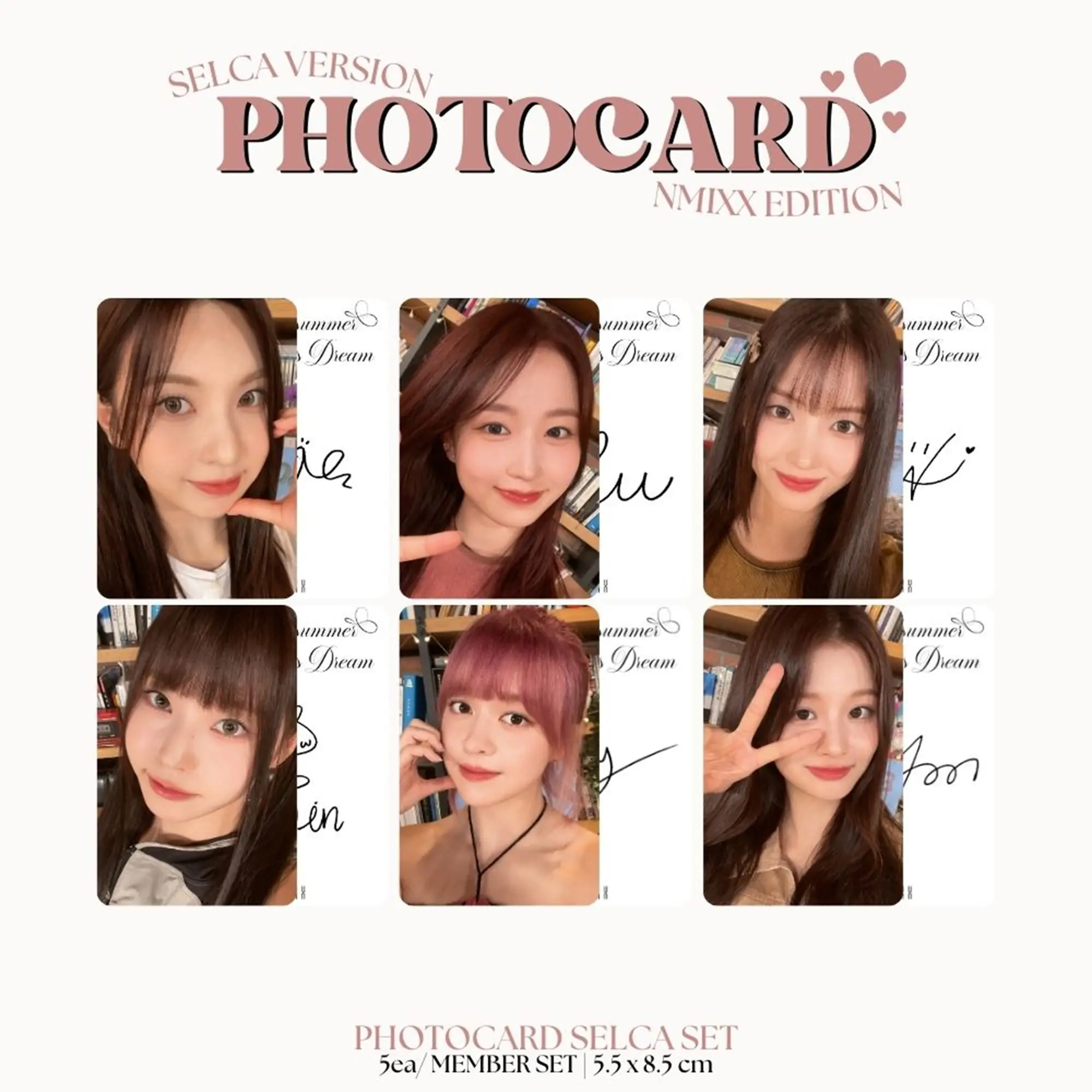 PHOTOCARD NMIXX SELCA A MIDSUMMER 2SISI (ISI 5 PCS + LAMINASI 2 SISI) TANDA TANGAN TTD KPOP CARDS IDOL KOREA PREMIUM MURAH UNOFFICIAL HAEWON LILY SULLYOON JINNI BAE JIWOO KYUJIN READY STOCK !
